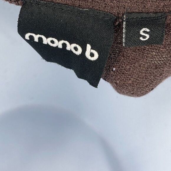 2/$30 Mono B Brown Crewneck Long Sleeve Pullover Sweatshirt Women's Size Small S - Picture 8 of 9